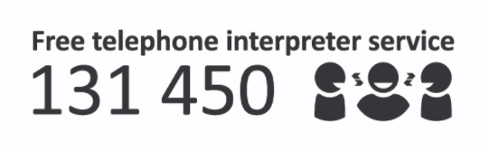 Free telephone interpreter service call 131450